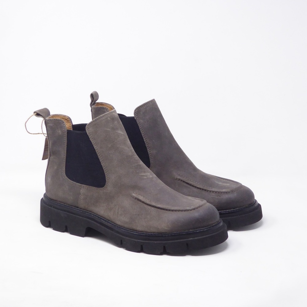 Sofft Samira Womens Chelsea Boots Grey Leather Waterproof Lug Sole Size 10M